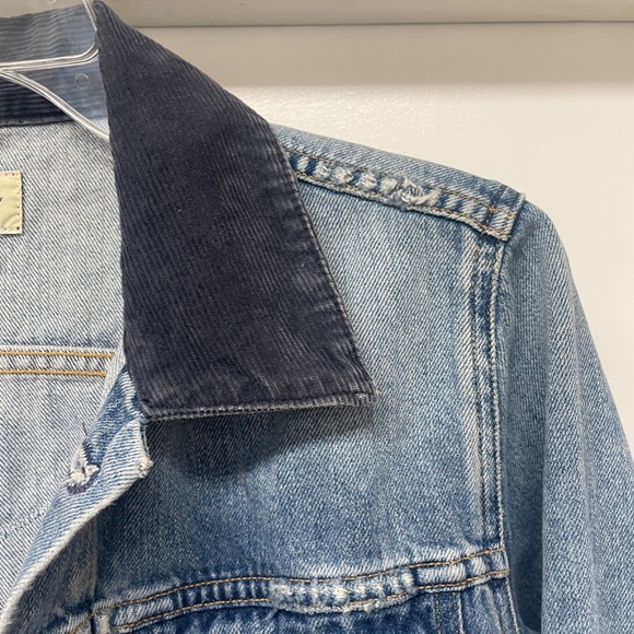 Citizens of Humanity Nica Slim Patchwork Distressed Jean Denim Jacket - Picture 5 of 13